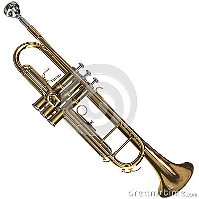 Brass Trumpet Stock Photo