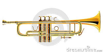 Brass trumpet icon. Philharmonic orchestra isolated Vector Illustration
