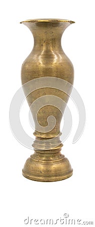 Brass vase isolated on white background with clipping path Stock Photo