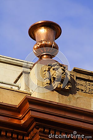 Brass vase over the top Stock Photo