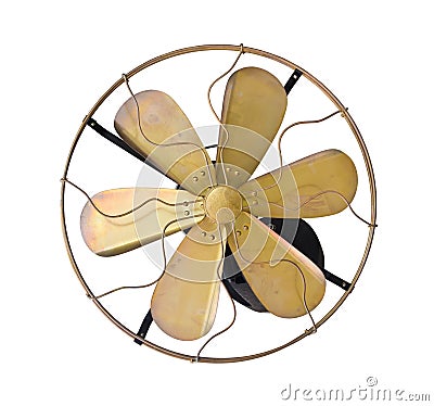 Brass vintage electric fan Stock Photo