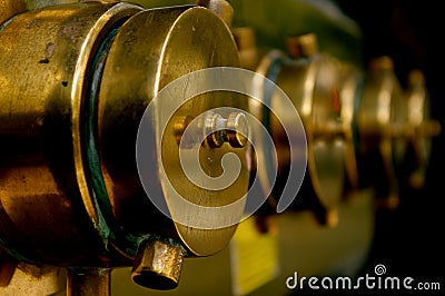 Brass water fittings Stock Photo