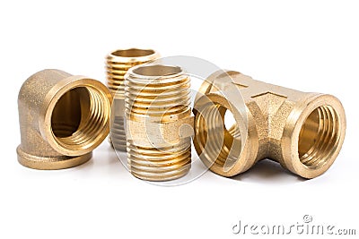 Brass water-pipe Stock Photo