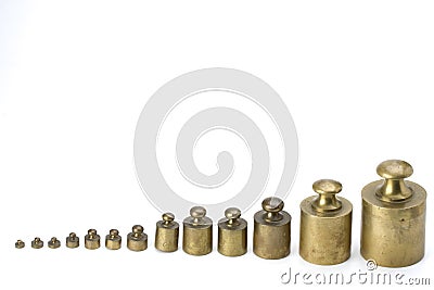 Brass weights Stock Photo