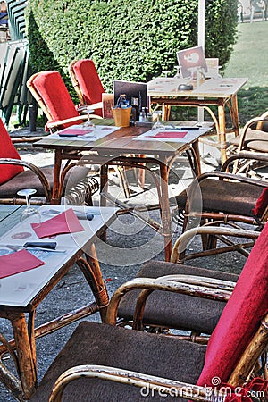 Brasserie terrace in France Editorial Stock Photo