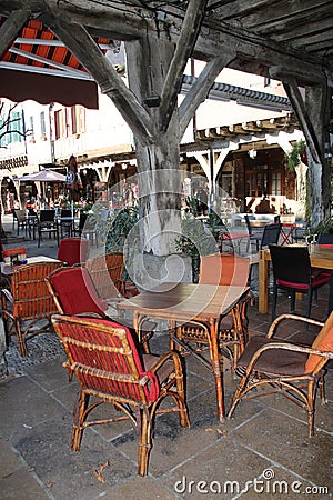 Brasserie terrace in France Editorial Stock Photo