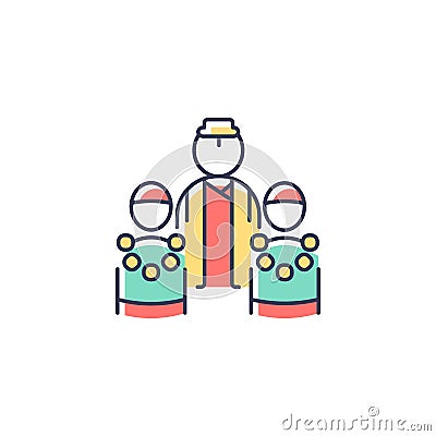 Bratabandha ceremony RGB color icon Vector Illustration