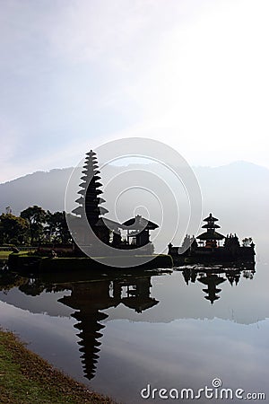 Bratan Lake Temple Stock Photo