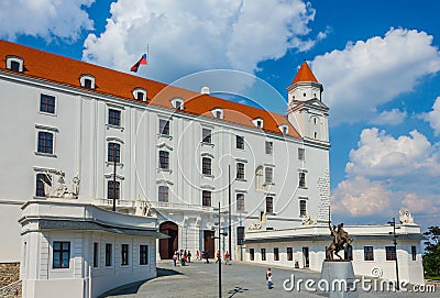 Bratislava castle on bright sunny day Editorial Stock Photo