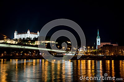 Bratislava castle and St. Martin`s Cathedral Editorial Stock Photo