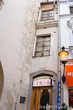 Bratislava narrowest house Editorial Stock Photo