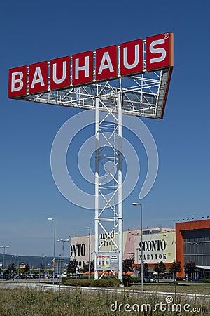 Bratislava, Slovakia - August, 4, 2022 : Bauhaus store. Bauhaus is a German pan-European retail chain offering products for home Editorial Stock Photo