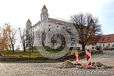 Bratislava, Slovakia: 25, november, 2019 - central castle in Bratislava Editorial Stock Photo