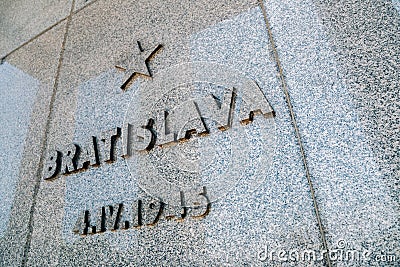 Slavin memorial monument and military cemetery in Bratislava, Slovakia Editorial Stock Photo