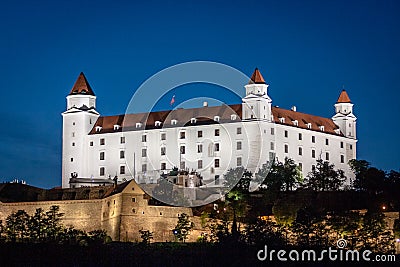 View on Bratislava castle from the UFO restaurant Editorial Stock Photo