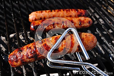 Bratwurst on the grill Stock Photo