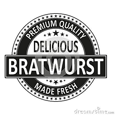 Bratwurst Vintage Retro Barbecue Logo Design BBQ Grill, Smoke, Barbeque Label Stamp Design. Restaurant Logo - Vector Vector Illustration