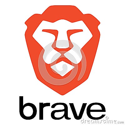 Brave Browser logo symbol isolated on white background. Internet surfing program icon Vector Illustration