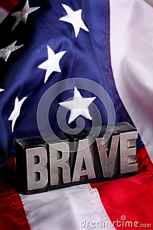 Brave and Flag Stock Photo