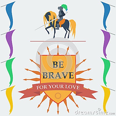 Brave knights in trendy flat style Vector Illustration