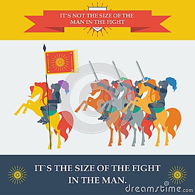 Brave knights in trendy flat style Vector Illustration