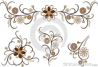 Brawn flower pattern Vector Illustration