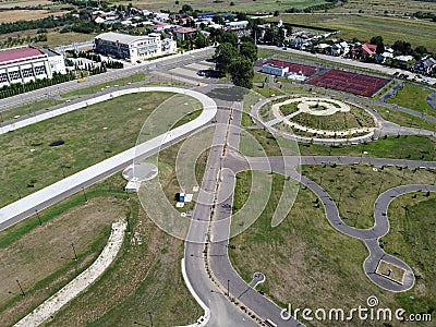 Brazi Park near Ploiesti City , Romania , aerial view Stock Photo