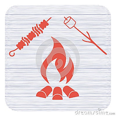 Brazier, zephyr and kebab icon Vector Illustration