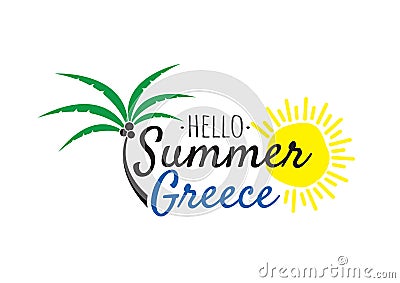 Hello Summer in Italy Logo, Wording Design, Wall Decals isolated on white background Vector Illustration