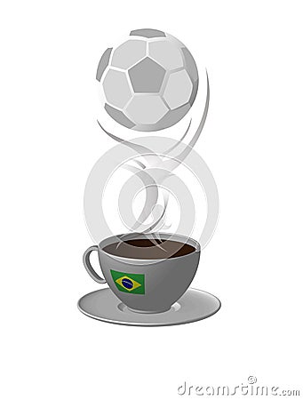 Brazil ball coffee Vector Illustration