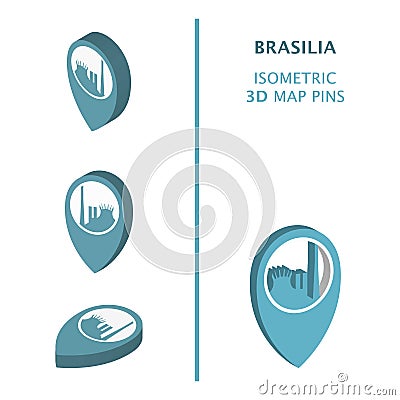 Brazil Brasilia 3D vector logo Vector Illustration