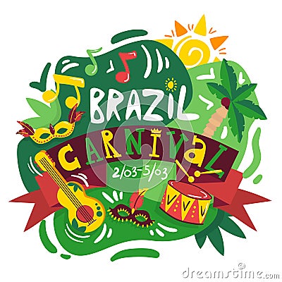 Brazil Carnival Poster Vector Illustration