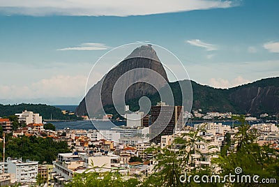 Brazil, City of Rio de Janeiro, Santa Teresa Neighbourhood, View over Catete and Flamengo towards Sugarloaf Mountain from Parque Stock Photo