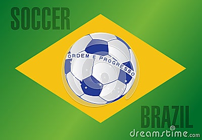 Brazil country soccer flag illustration design Cartoon Illustration