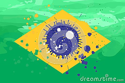 Brazil flag formed by spots of paint Vector Illustration