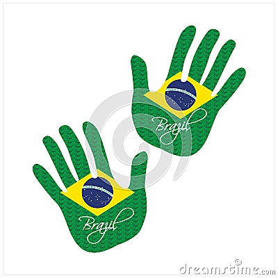 brazil flag hand vector graphic Vector Illustration