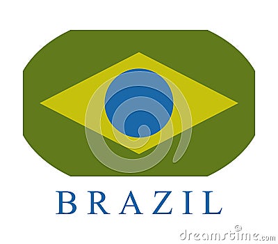Brazil flag icon illustrated Stock Photo
