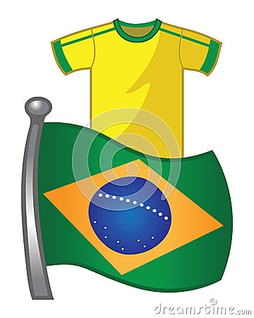 Brazil flag jersey Vector Illustration