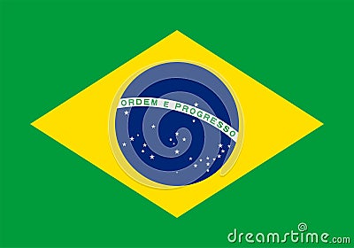 Brazil Flag. National Brazilian Flag. Vector illustration Stock Photo