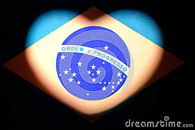 Brazil flag in the shape of a heart. The concept of love, patriotism and independence. Country symbol for design and illustration Cartoon Illustration