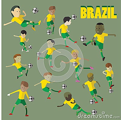 Brazil football character Vector Illustration