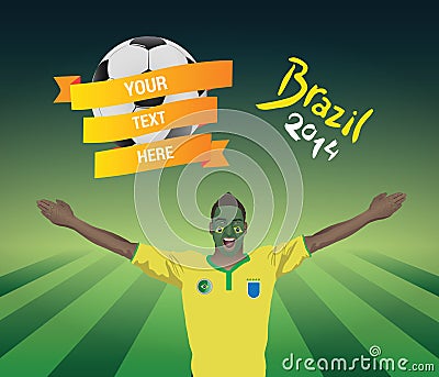 Brazil football fan Vector Illustration