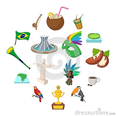 Brazil icons cartoon Vector Illustration