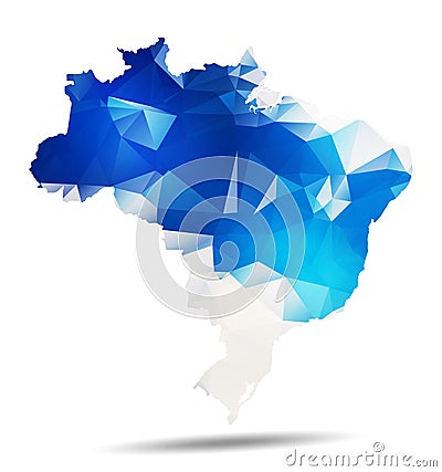 Brazil Map Polygonal Geometric Design Vector Illustration