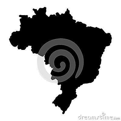 Brazil map silhouette vector illustration Vector Illustration