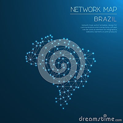 Brazil network map. Vector Illustration