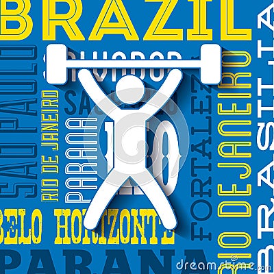 Brazil and the Olympic sports isolated icon design Cartoon Illustration