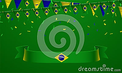 Brazil patriotic background template with empty space for text Vector Illustration