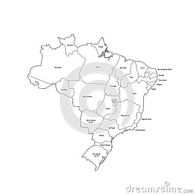 Brazil political map of administrative divisions Vector Illustration