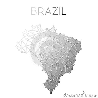 Brazil polygonal vector map. Vector Illustration